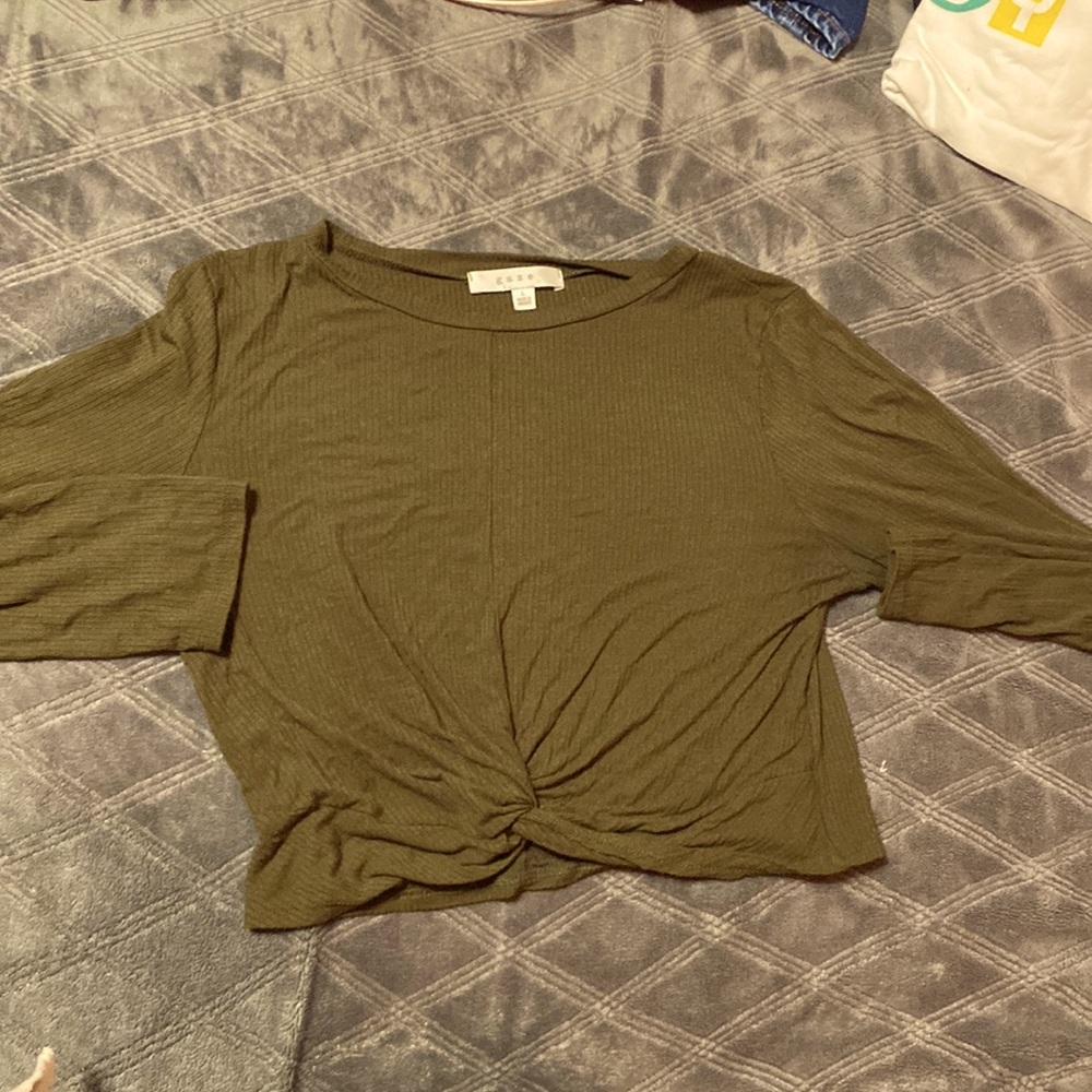 Olive green crop top